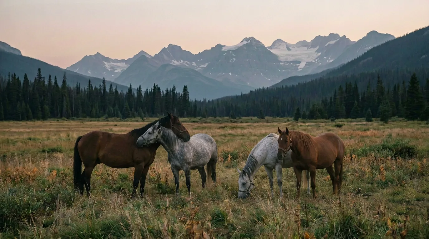 Chevaux en liberté, Centre équestre des 2 Vallées, Savoie